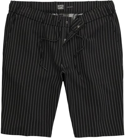 STHUGE - Heren - sweatbermuda interlock-materiaal krijtstrepen Loose Fit - Zwart - Maat 70