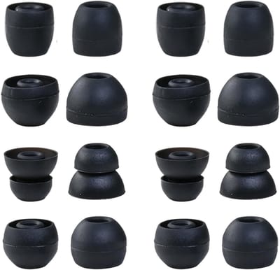 Siliconen Vervangende Oorkussens - 8 Paar in Diverse Diameters van 10mm tot 14mm, Zwart, Comfortabel en Duurzaam