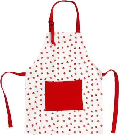 Kinderschort - Keukenschort Kinderen - Koken en Bakken - Verstelbare Nekriem - 50 x 40 cm - Rood Aardbei