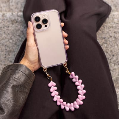Selencia Universeel Hartjes Polskoord - Telefoon Ketting - GSM Koord - Cotton Candy