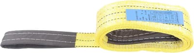 Plat Hijstouw - Hijsketting Polyester - Industrieel Hijsen - Dubbele Gespen - 2 Meter - Grijs