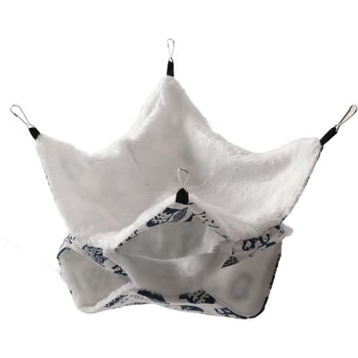 Hamac pour hamster à 3 couches pour petit animal de compagnie, hamac chaud d'hiver, lit suspendu pour cage pour écureuils, cochon d'Inde White Cat gray