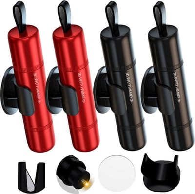 4 stuks - Autoglasbreker - Gordelsnijder - Noodglasbreker - Met testglas - Rood, Zwart