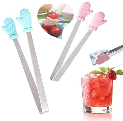 Dailygoody - Set van 2 snoepbartangen - Hittebestendig - Compact - Roestvrij staal - Keukenaccessoire - Voor serveerdoeleinden - Roze