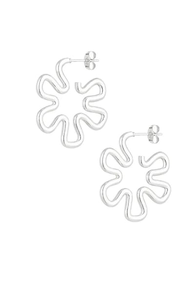 Yehwang - Zilverkleurige Bloemen - Dames - Oorbellen - Roestvrij staal - Nikkelvrij - Waterbestendig