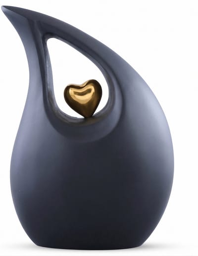XXL As Urn - 3 Liter - Teardrop - Druppel Urn - Crematie Urn - Uniek - Voor Huisdieren of Menselijk As - Crematie As - Decoratie Urn - MAT ZWART