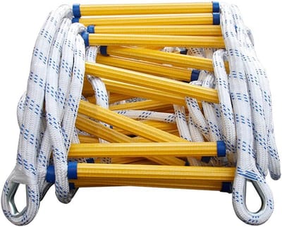 Veiligheidsladder - Reddingsladder - Noodsituaties - Draagbaar ontwerp - 5 meter - Geel