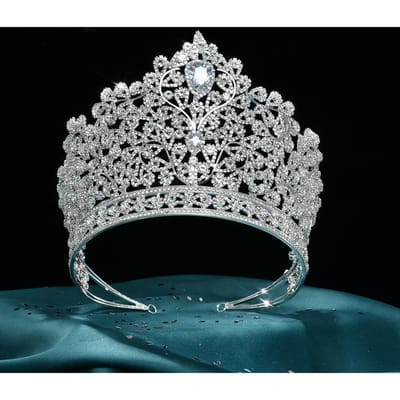 Bruidskroon Luxe Nobele Elegante Hoofdtooi Temperament Koningin Verjaardag Podium Banket Jurk Hoofdtooi Haoshi Kroon gray