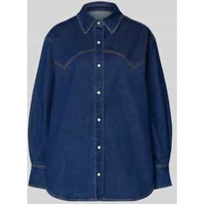 Relaxed fit Jeansblouse met knoopsluiting