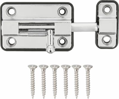 AMIG schuifslot/plaatgrendel - zamak - 3.5cm - verchroomd - incl schroeven - deur - raam