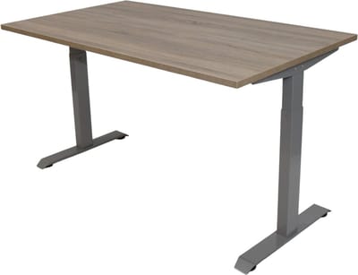 Office Hero® Cosmic - In hoogte verstelbaar bureau grijs frame - Game bureau - Computertafel - Werktafel - 120x80 - Robson eik