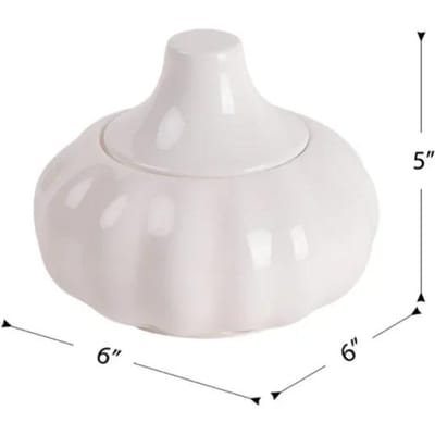 Pot de Stockage en Céramique pour Ail avec Couvercle Pot de Stockage pour Bonbons Snacks Tête d'Ail Creuse Gingembre Piment Facile à Utiliser Pots de Stockage Nordique Créatif