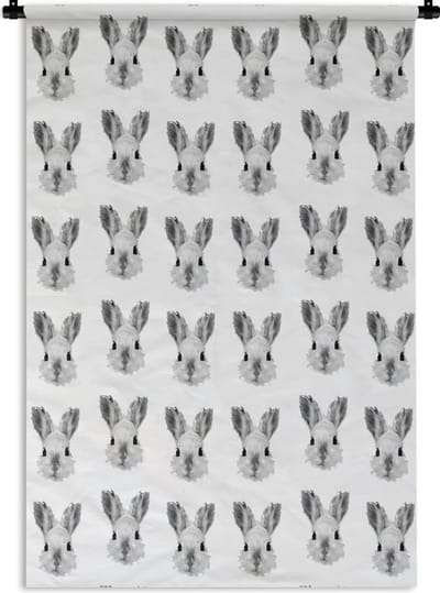 Wandkleed - Wanddoek - Vintage - Konijnen - Patronen - 120x180 cm - Wandtapijt