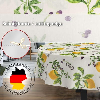 Tafelkleed Katoen Polyester - Afwasbaar Tafelzeil - Keuken en Eettafel - Waterafstotend Gecoat Oppervlak - 240 x 140 cm