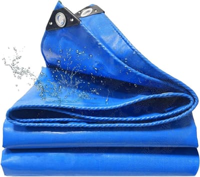 Beschermend Zeil - Waterdicht Tarp - Buiten Beschermen - Versterkte Ringen - 1x27 m - Blauw