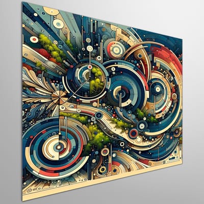 Acryl mos schilderij | Mystiek groen: een verfijnd Acryl moskunstwerk gepresenteerd in de stad | Kunst - 40x40 centimeter op Dibond | Foto op Dibond