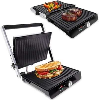 Elektrische Grill - Contactgrill Panini - Snelle Maaltijden - Dubbele Grill Oppervlak