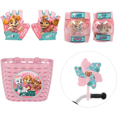 Paw Patrol fietsset; helm, handschoenen, molen en knie- en elleboogbeschermers