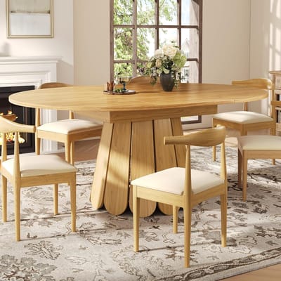 Eettafel uittrekbaar - Eetkamertafel keukentafel - Familie maaltijden - Uitschuifbaar tot ovaal - 118-158 cm - Houtkleur