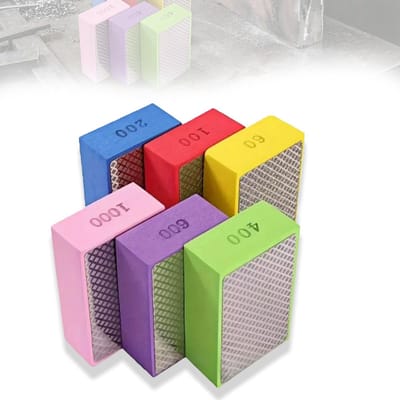 Schuurblokken, diamant-schuurblokset, handschuurpads, glazen slijpen voor tegels, marmer, graniet en stenen, glazen schuurpads en polijstpads 60#, 100#, 200#, 400#, 600