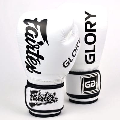 Fairtex x Glory BGVG1 Bokshandschoenen Wit/Zwart – 12 oz – Premium Leer