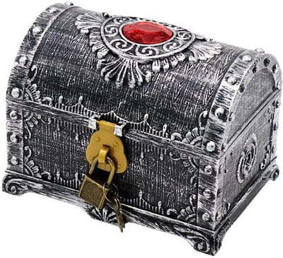 Piratenkist Speelgoedkist - Avontuurkist Beloningskist - Kinderkamer Opbergen - Inclusief Slot Sleutel - 14 x 11 x 10.5 cm