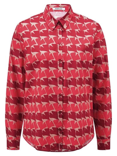Blouse lange mouwen Van Peter Hahn rood