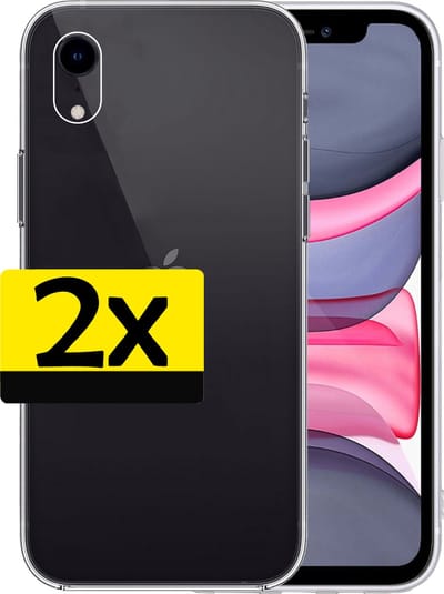 Hoesje - 2 Stuks - Geschikt voor Apple iPhone XR - Sterk & Shockproof - Case Siliconen - Back Cover - Telefoon Hoes - Telefoonhoesjes - Transparant