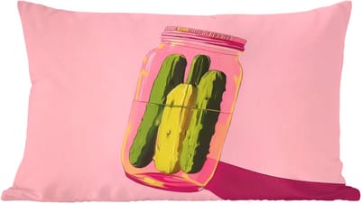 Sierkussens - Kussentjes Woonkamer - 60x40 cm - Augurken - Pot - Schaduw - Roze