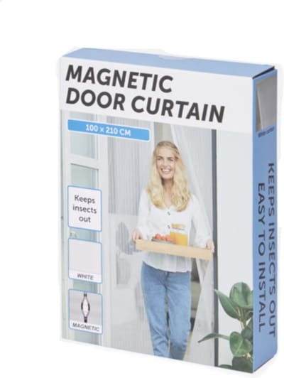 Insectengordijn - 100 x 210 cm - met magnetische sluiting - Inclusief bevestigingsmateriaal - Houdt vervelende insecten buiten de deur.