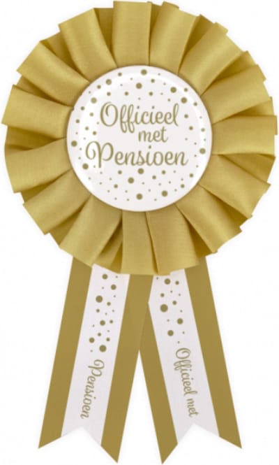 Party Rosettes gold/white - Pensioen