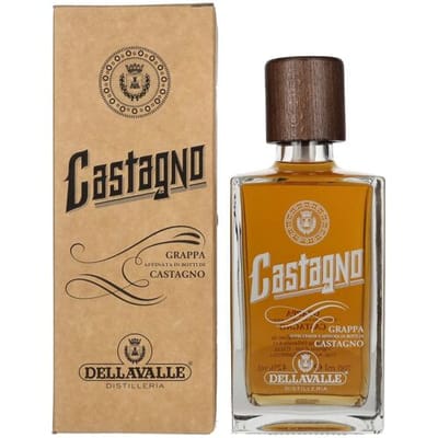 Dellavalle Grappa Affinata in botti di CASTAGNO 42% Vol. 0,7l in geschenkverpakking