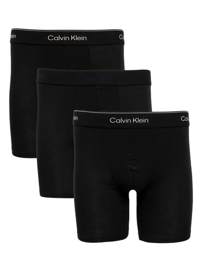 Calvin Klein Onderbroek Boxer Brief 3pk Lv00nb4394 Black W/ Heavenly Iris Logo/black W Mannen Maat - S