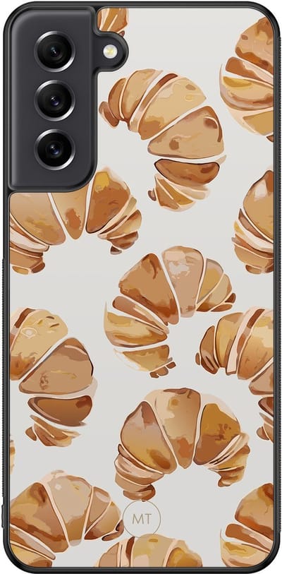 Hoesje geschikt voor Samsung Galaxy S21 FE - Croissant - TPU Hard Case Backcover - Beige - Mooie Telefoonhoesjes
