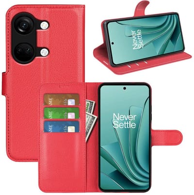 MobyDefend Hoesje - Geschikt voor OnePlus Nord 3 - Kunstleren Wallet Book Case (Sluiting Voorkant) - Rood