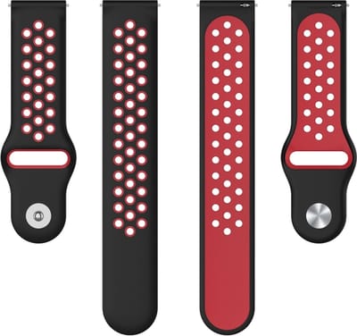 Siliconen bandje - geschikt voor Samsung Gear S3 / Galaxy Watch 3 45 mm / Galaxy Watch 46 mm - zwart-rood