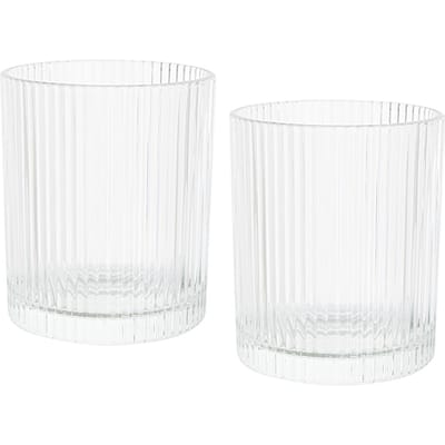 VBS Windlichtglas "Relax", geribbeld, 2 stuks