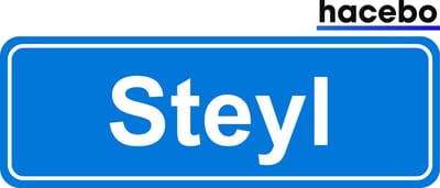Hacebo - Plaatsnaam Sticker - 29x10 CM - Steyl sticker - Verkeersborden sticker - grappige cadeaus - Steyl
