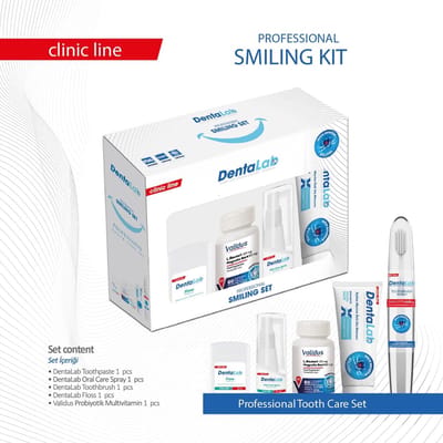 Dentalab Clinic Series Professional Smile Set - Toothpaste, Oral Care Spray, Chewable Tablet, Toothbrush, Dental Floss - SurgerytimeIstanbul