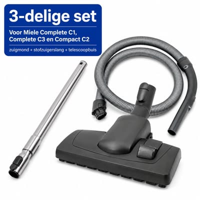 Kleanburg® Enkel geschikt voor Miele CompleteC1 en C3 en Compact C2 - Stofzuiger Onderdelen Set – Slang, Telescoopbuis & Combizuigmond