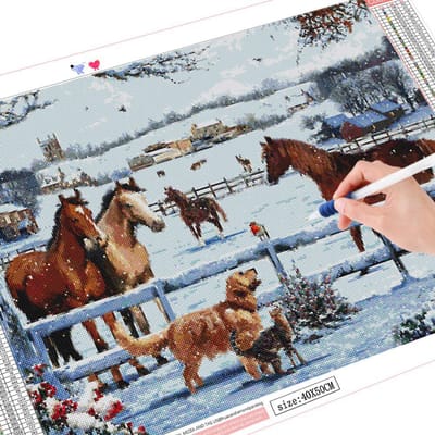 Volledige vierkante diamanten schilderij paard handwerk nieuwe collectie 5D diamant borduurwerk dier mozaïek hond strass Kit kunst aan de muur Full Square 20X30CM