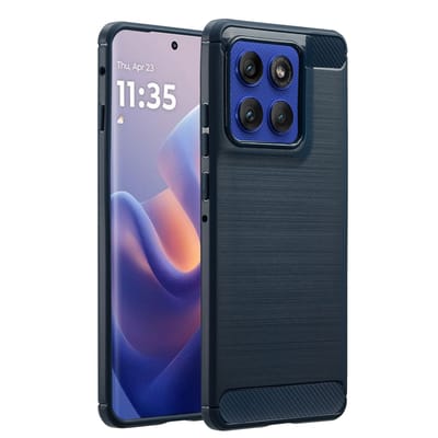 imoshion Hoesje - Geschikt voor Motorola Edge 60 Pro - Brushed Backcover - Donkerblauw