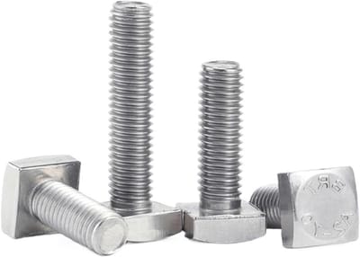 T-groef bouten - Hamer hoofd schroeven - Aluminium montage - Roestvrij staal - M6x40mm 5 stuks - Zilverkleurig