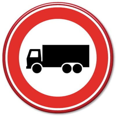 Verkeersbord verboden voor vrachtwagens - Weerbestendig Aluminium - Ø60 cm - Bevestiging: Met hekbeugels (voor spijlen- of gaashek)