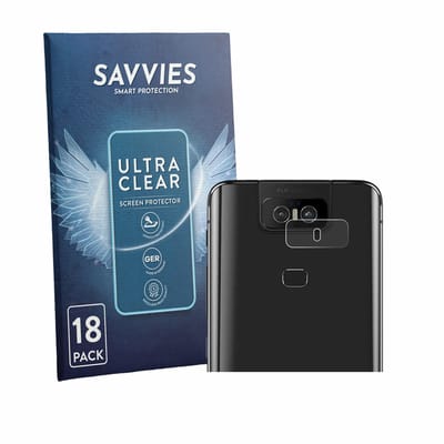 Savvies - Screenprotector voor ASUS ZenFone 6 ZS630KL (ALLEEN Camera Lens) - Folie Beschermfolie transparant 18 Stuks