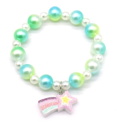 Kralenarmband - elastiek - vallende ster - parels - multicolor - kinderen - bijoux - meisjes - unisex - cadeautje - accessoire