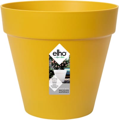 Elho Loft Urban Rond 30 - Bloempot voor Buiten - Ø 28.5 x H 26.0 cm - Oker