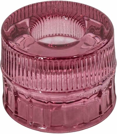 Glazen waxine- en kaarsenstandaard roze