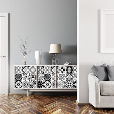 Zelfklevende tegelmuurstickers voor keuken en badkamer - 24 Cadalsino cementtegel meubelstickers - 24 stickers 15x15cm