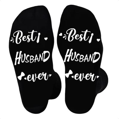 JAXY - Grappige Antislip Sokken Met Tekst - Funny Socks Dames en Heren - Origineel Cadeau voor Volwassene - Best Husband Ever